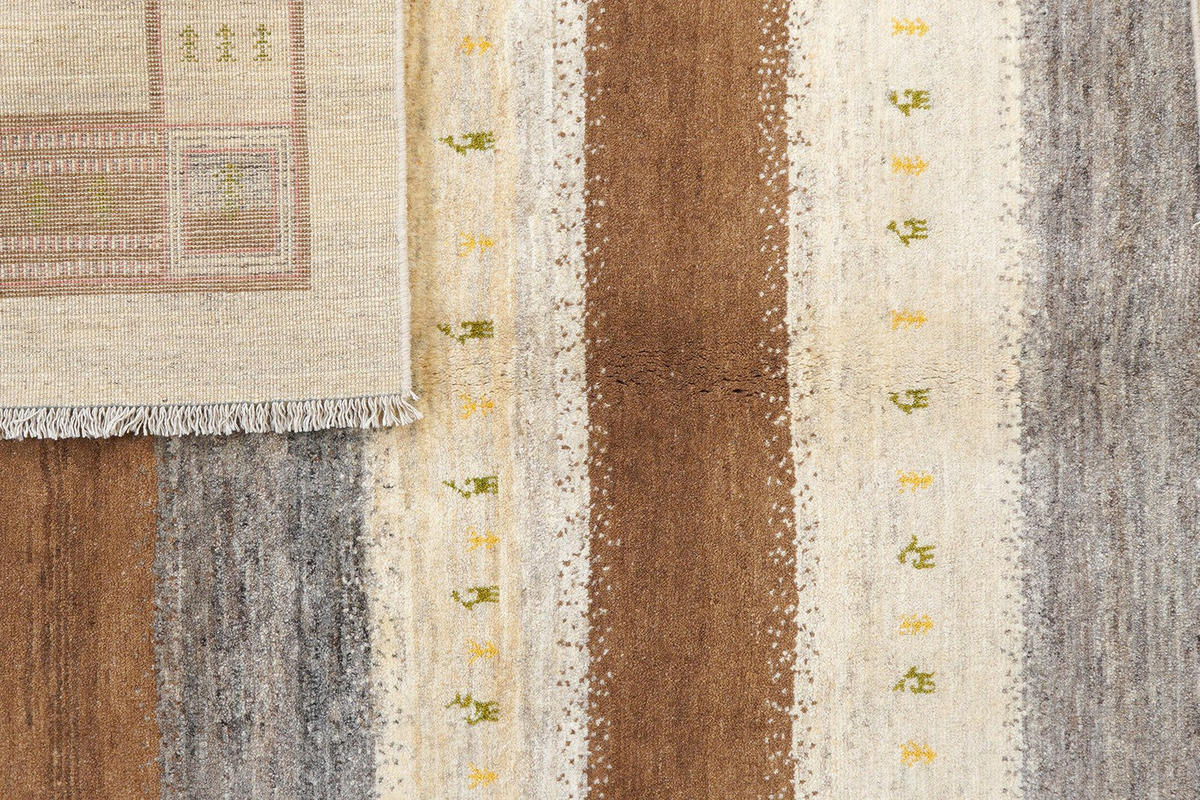 GABBEH-TEPPICH handgeknüpft Rizbaf Braun 240/174 cm Schurwolle - Braun, Textil (174/240cm) - Looma