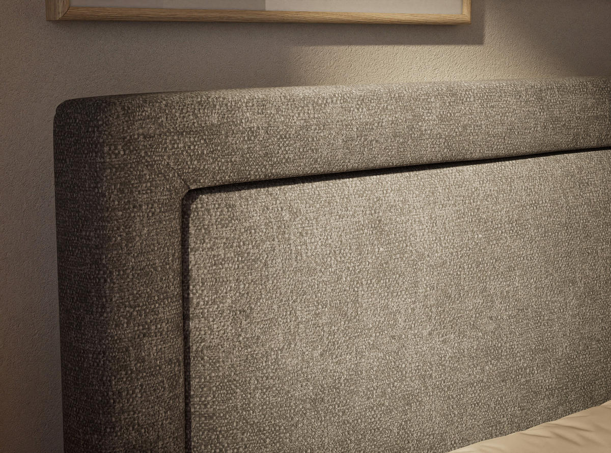 BOXSPRINGBETT Fresco 140/200 cm, in Grau, Bettkasten, Matratze, Topper - Schwarz/Grau, Holz/Holzwerkstoff (140/200cm) - Maison de Reve