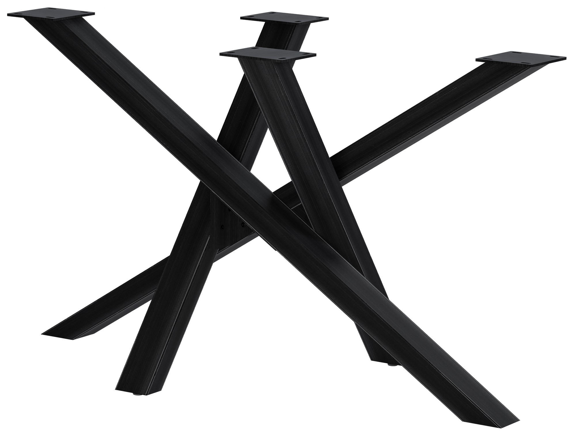 TISCHBEIN eckig 120/60/72 cm Metall Antik Schwarz - Schwarz, Metall (120/72/60cm) - CLP