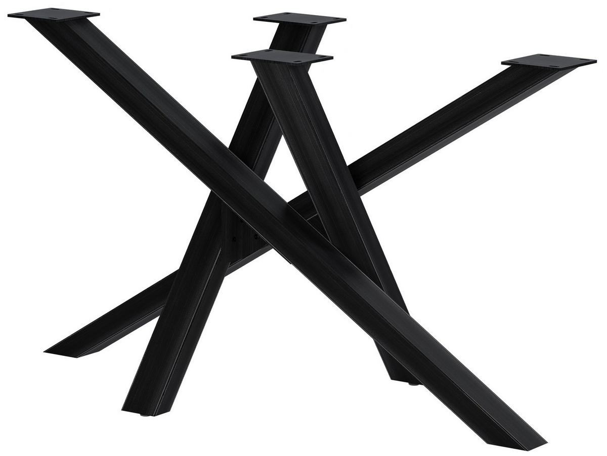 TISCHBEIN eckig 120/60/72 cm Metall Antik Schwarz - Schwarz, Metall (120/72/60cm) - CLP