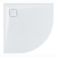 CĂDIȚĂ DE DUȘ 80/80/3 cm albă Paron - alb, material plastic (80/3/80cm) - Beliani