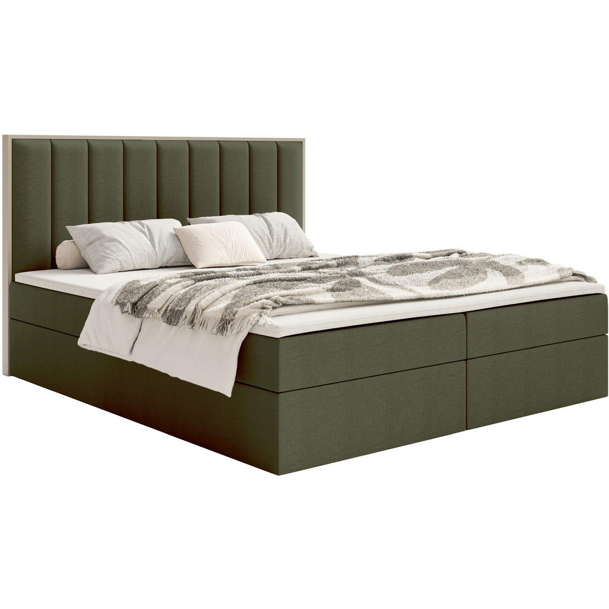 BOXBETT Togents Dunkelgrün Chenille hydrophob 180x200 cm - Dunkelgrün, Textil (180/200cm) - Selsey