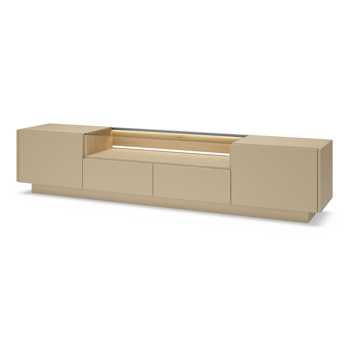 RTV-SCHRANK Kiro Braun, Lowboard mit LED - Braun, Holzwerkstoff (203/43/40cm) - Bettso