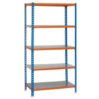 SCHWERLASTREGAL Big Metal Shark HxBxT 200 x 100 x 50 cm Fachlast 180 kg Blau-Orange - Gelb, Metall (100/200/50cm) - PROREGAL