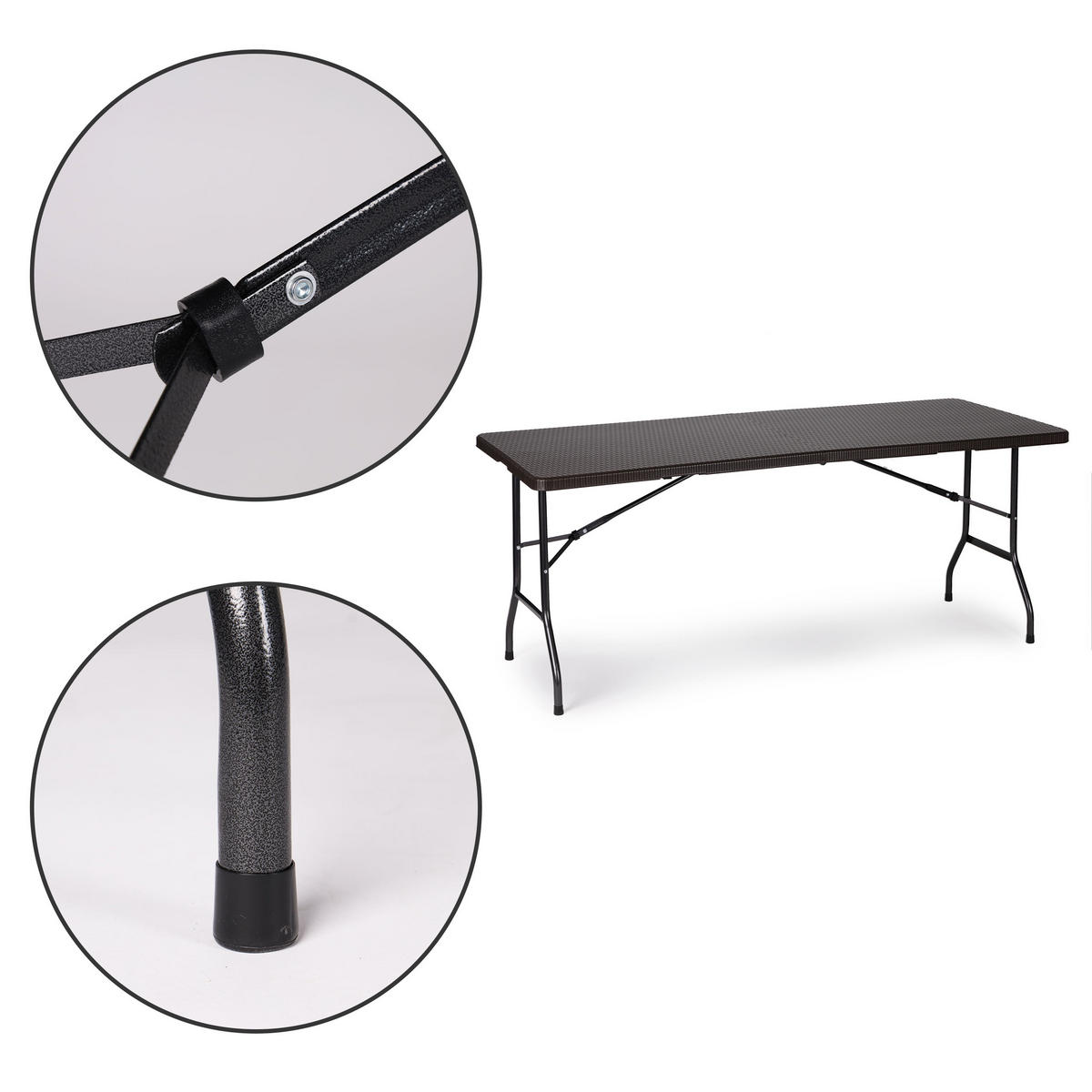 GARTENTISCH klappbar 180 x 75 cm - Dunkelbraun, Kunststoff (180/75/74cm) - Mat-Haus
