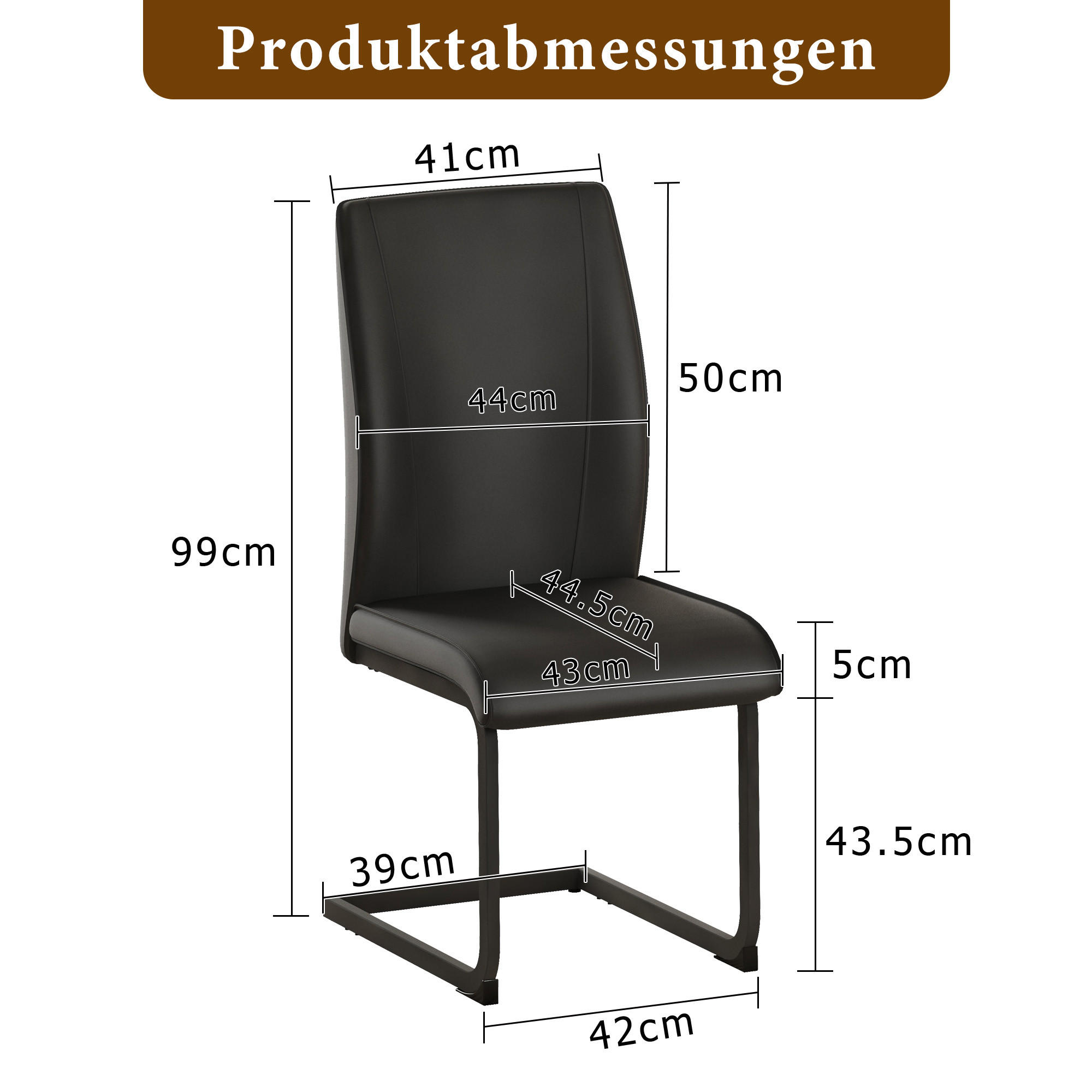 ComfortXL Schwingstuhl Schwarz 44.5x99x43 cm