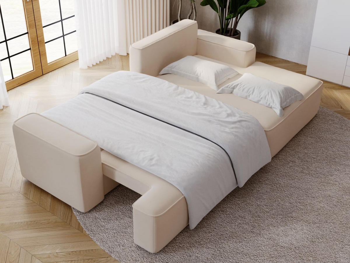 ECKSOFA California Beige Rechts - Beige, Holz/Textil (270/165cm) - Graingold