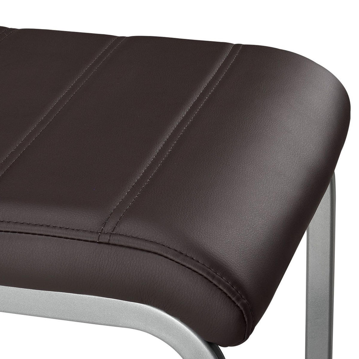SCHWINGSTUHL Vegas braun Kunstleder (4er Set) - Braun, Textil (41/101/52cm) - Juskys