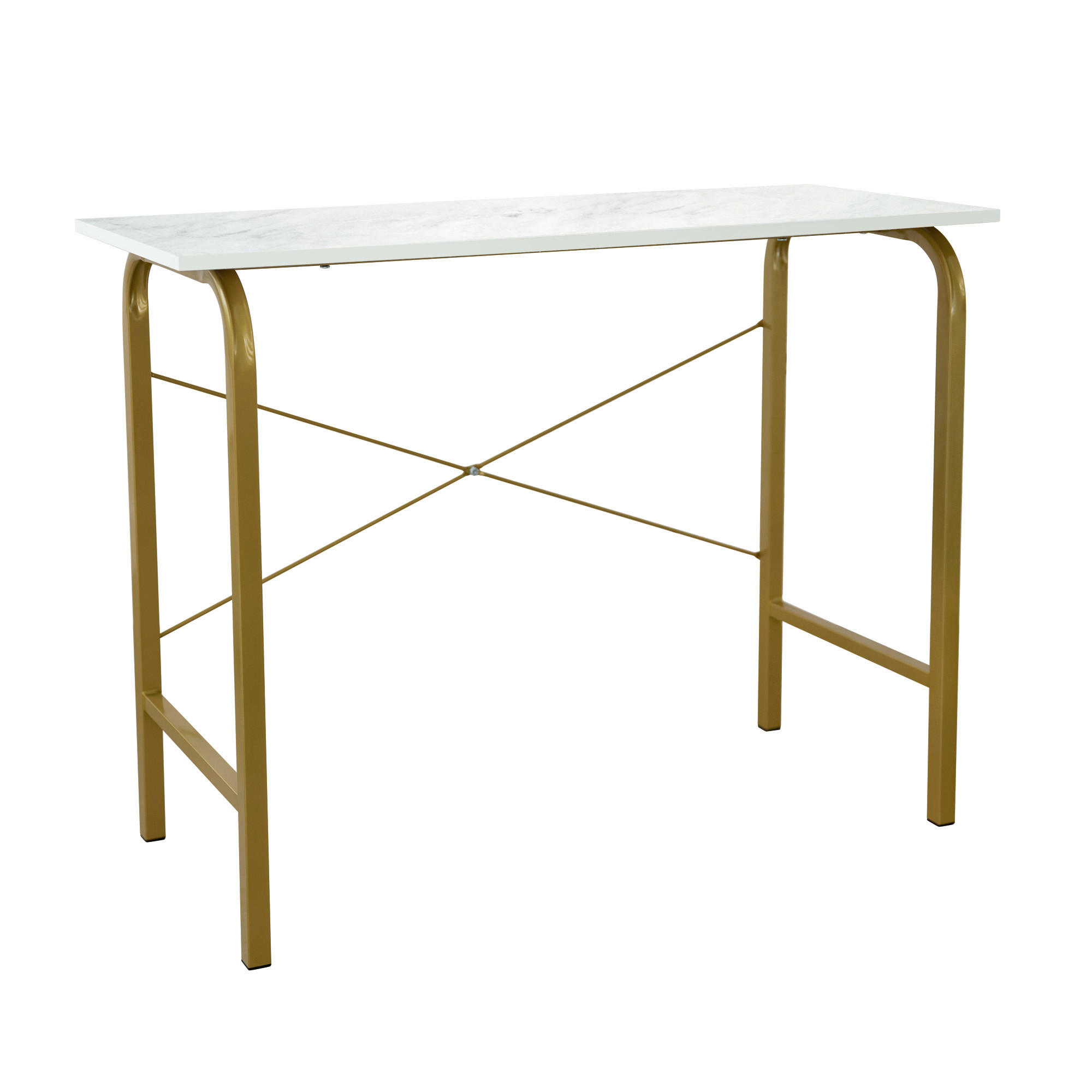 Teamson Home Bürotisch Messing 40x73.6x73.6 cm