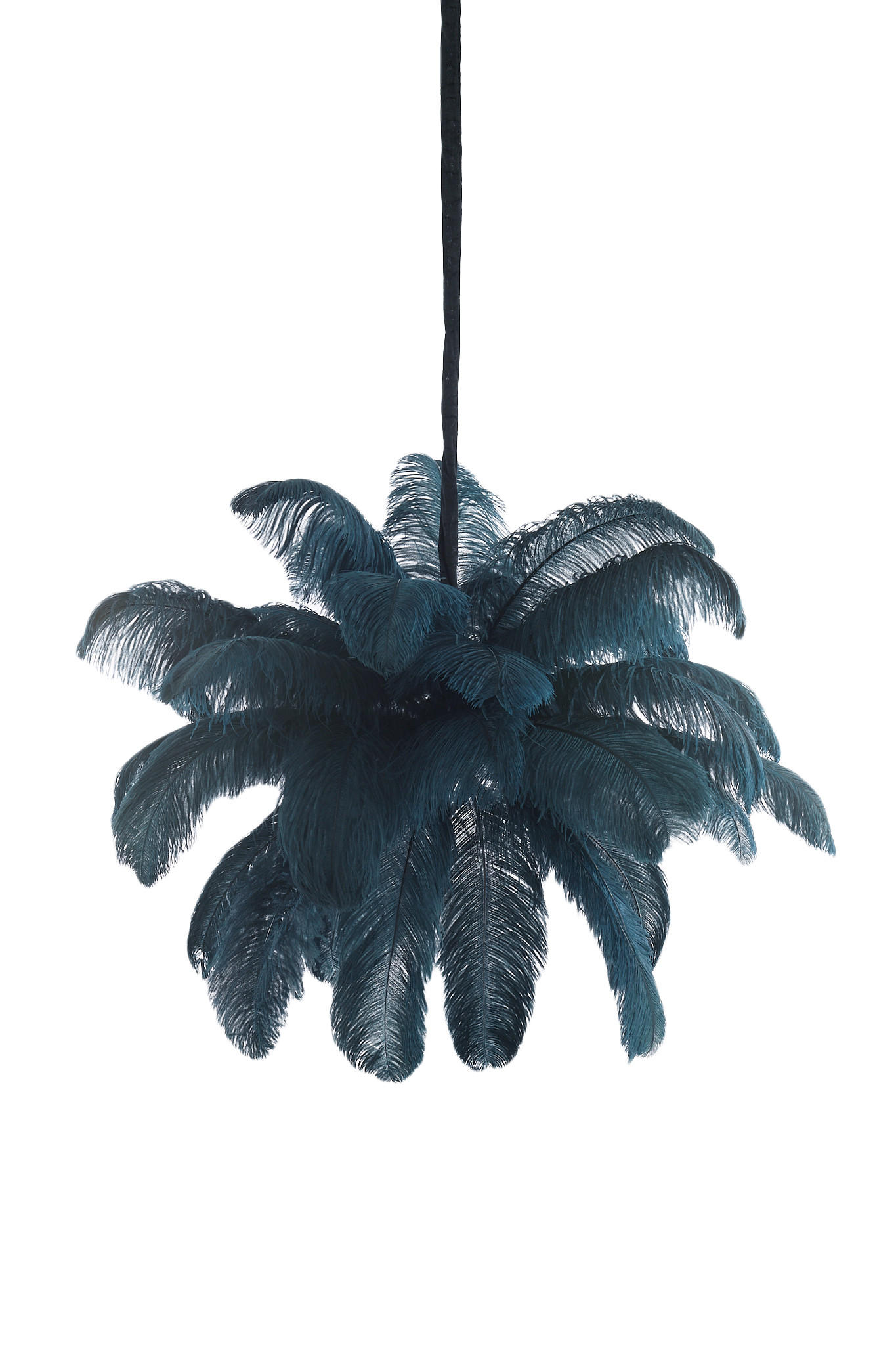 HÄNGELAMPE Feder Blau Ø80/80 cm - Blau, Metall (80/80/80cm) - Light & Living