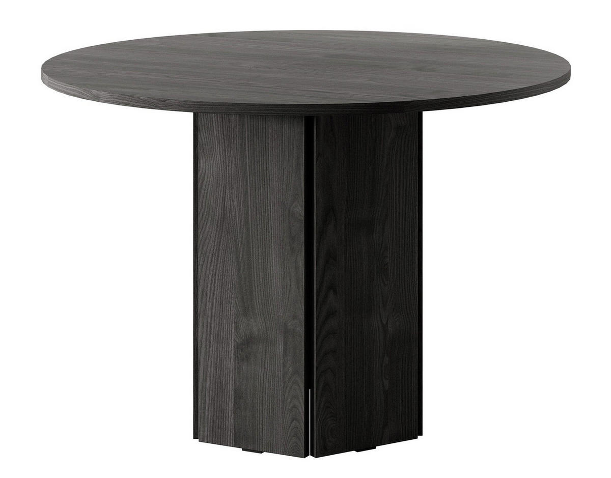 ESSZIMMERTISCH Hexa Schwarzgrau rund 110 cm - Schwarz, Holzwerkstoff (110/110/75cm) - Selsey