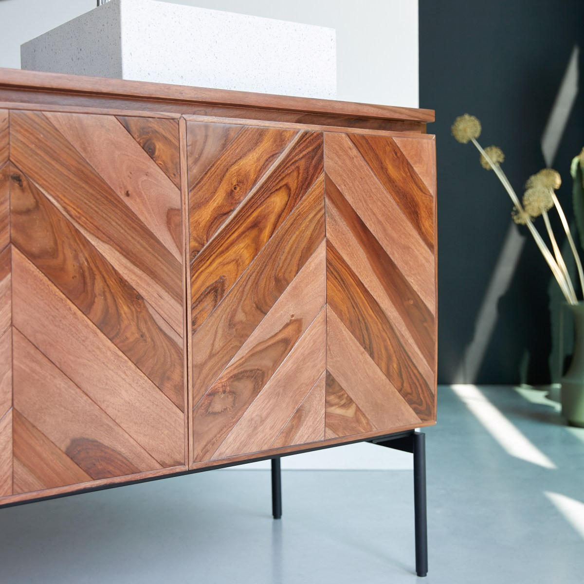 WASCHTISCHUNTERSCHRANK Ismaël Dunkelbraun aus Palisander - Dunkelbraun, Holz (155/83/57cm) - Tikamoon