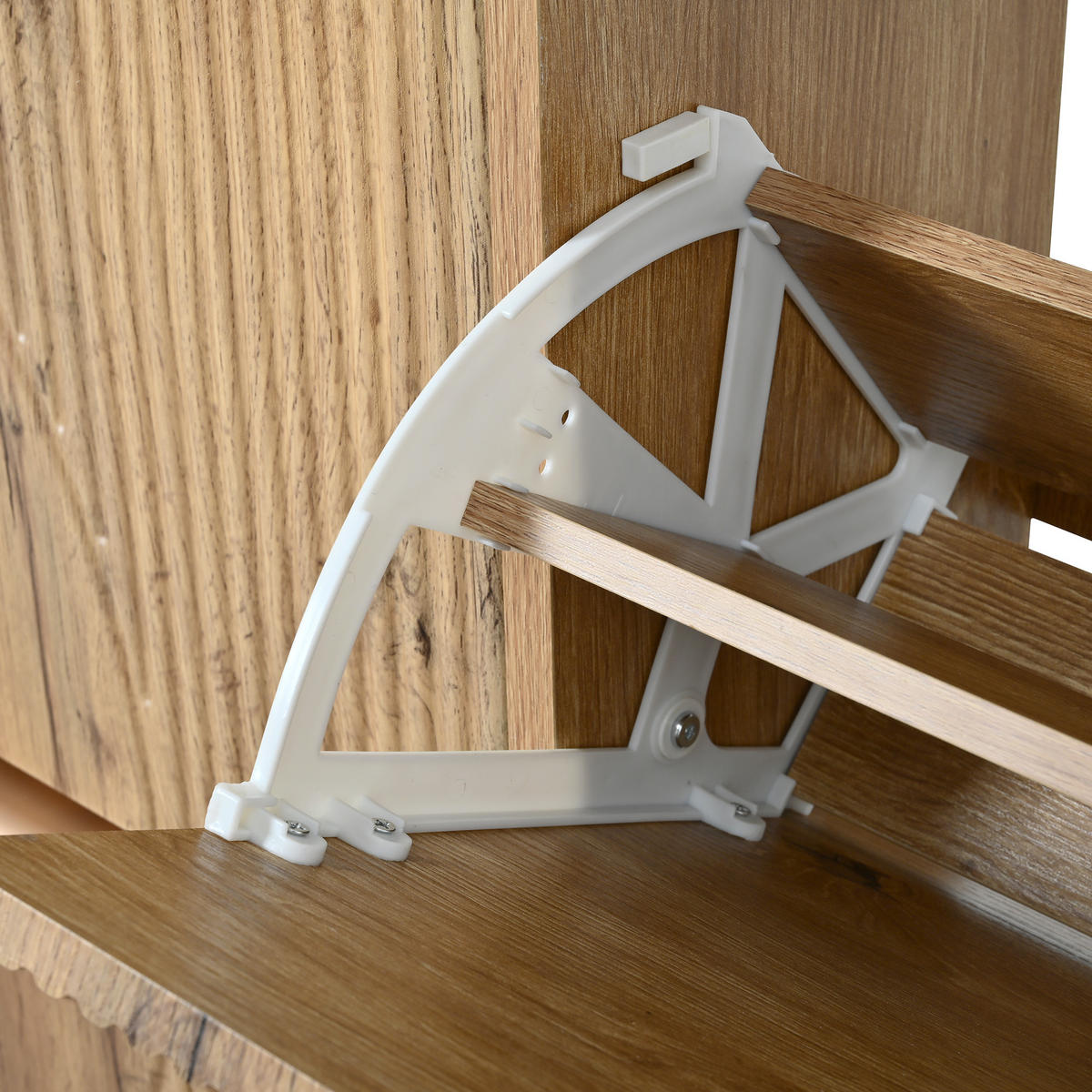 SCHUHSCHRANK aus MDF 105x24x95,5cm in Natur mit 4 Klapptüren - Naturfarben, Holzwerkstoff (105/95.5/24cm) - Modfu