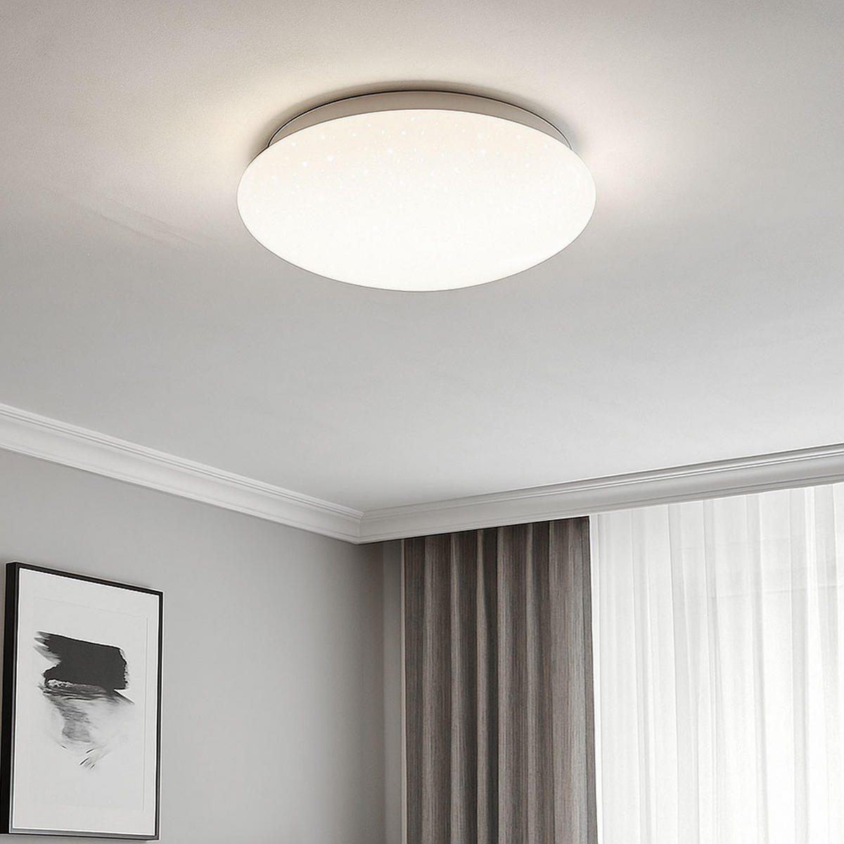 LED DECKENLEUCHTE Weiß Sterneneffekt - Weiß, Metall (21.5/7.8/7.8cm)