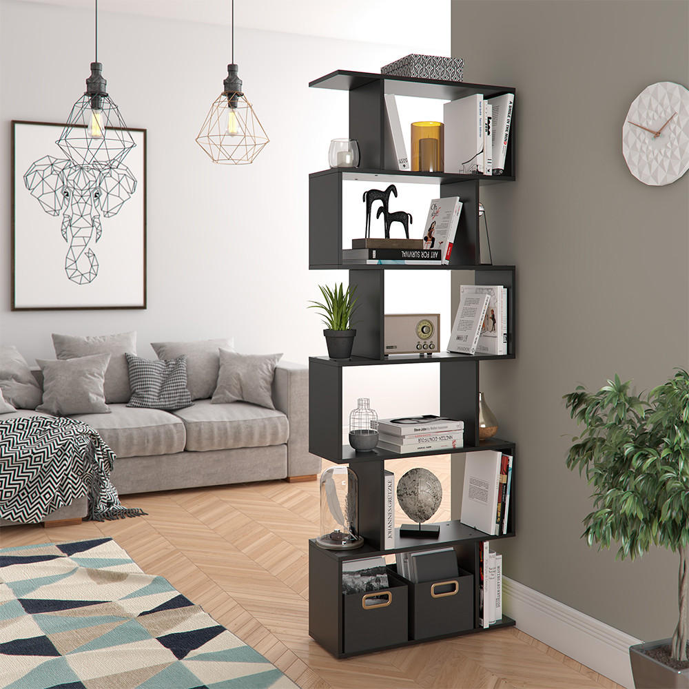 RAUMTEILER Levio Schwarz 70 x 192.2 cm - Schwarz, Holzwerkstoff (70/192.2/23.8cm) - Vicco