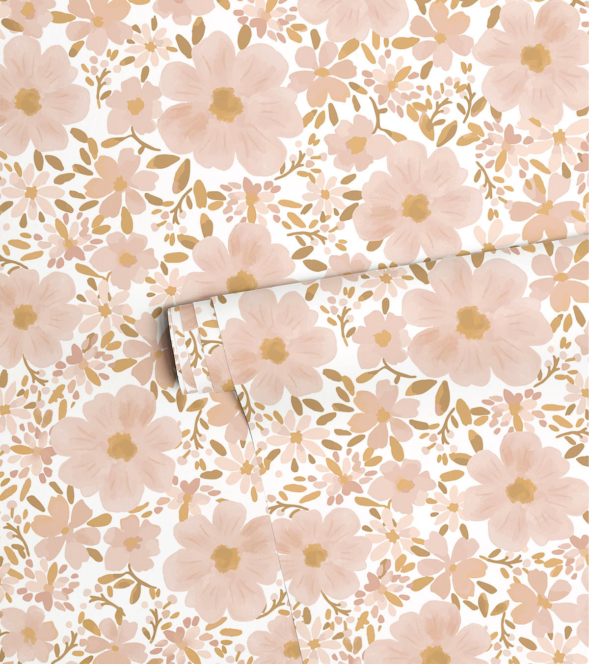 VLIESTAPETE Eleonore Blumen 50 cm x 10 m, rosa - Pink/Beige, Papier (50/1000cm) - Lilipinso