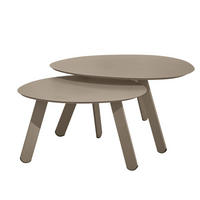 COUCHTISCH 2-tlg., Taupe - Taupe, Metall (68/68/40cm) - Oviala