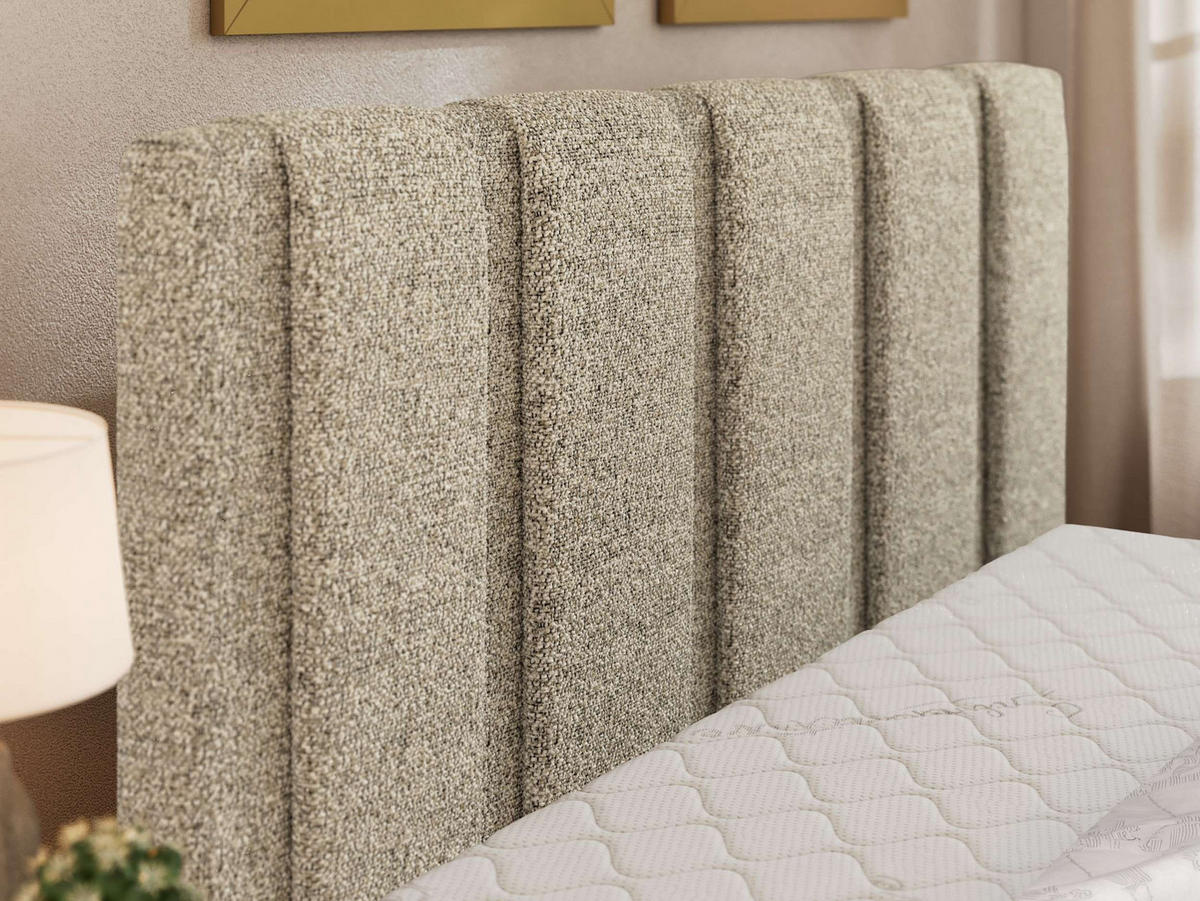 ČALOUNĚNÁ POSTEL SAVINO CLASSIC 160/200 - Béžová Strukturovaná látka - s taštičkovou matrací - černá/béžová, textil/plast (160/200cm) - MKS