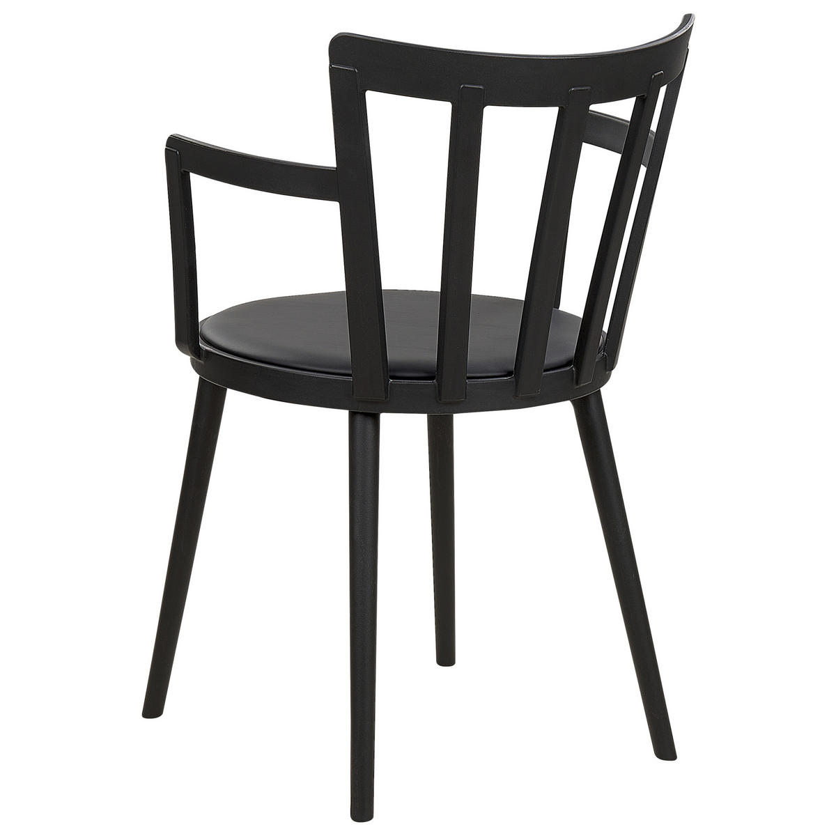 ÉTKEZŐSZÉK 4 darabos Szett Műanyag Fekete Morill - fekete, műanyag (49/77/52cm) - Beliani