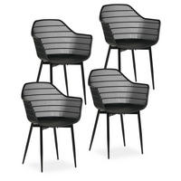 GARTENSTÜHLE MARGHERITA 4er-Set schwarz - Schwarz, Textil (60/86/52cm) - IDIMEX