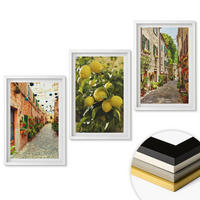 WANDBILDER 3er-Set - 40x60 cm Weißer Rahmen - Straßen mit Zitronenblüten im Hintergrund - Weiß, Kunststoff (40/60cm) - ArtPrintCave