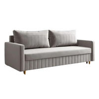 SCHLAFSOFA MARO, Sofa mit Schlaffunktion und Bettkasten, Farbe: Grau, Veloursstoff - Grau, Textil (217/92/85cm) - Sepro Meble