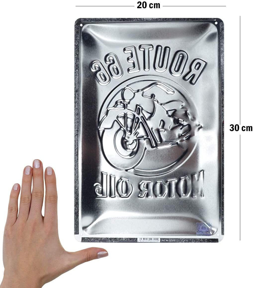 BLECHSCHILD 20/30 cm US Highways Route 66 Motor Oil - Multicolor, Metall (20/30/0.2cm) - Nostalgic-Art