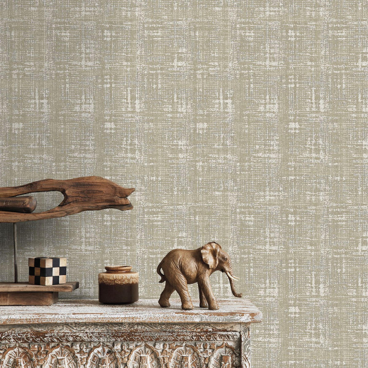 TAPETE Leinen-Optik 53 cm x 10 m - Beige, Papier (53/1000cm) - Sanders & Sanders