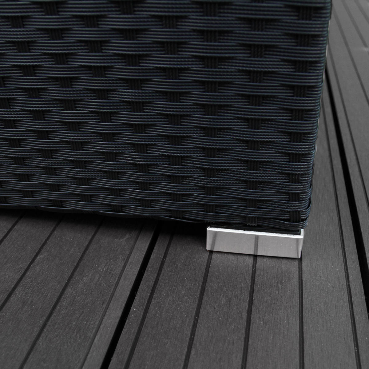 RATTAN-ECKGARNITUR 9-Sitzer - Schwarz, Kunststoff - Monstershop