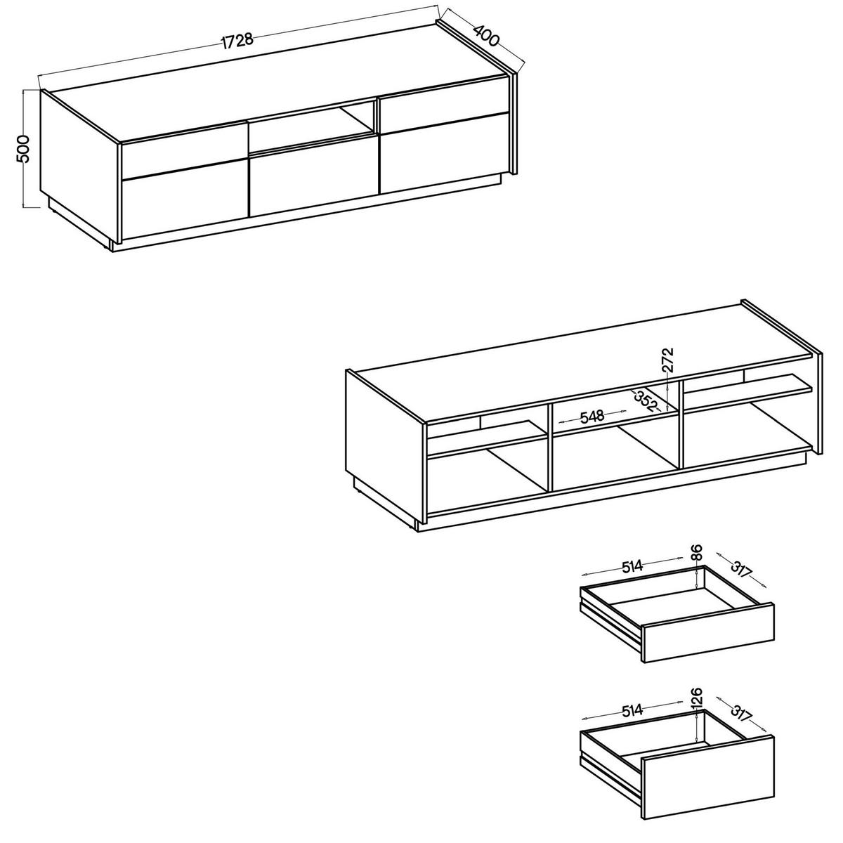 TV-SCHRANK Kobbe Beige / Nussbaum 173 cm - Dunkelbraun/Beige, Holzwerkstoff (172.8/50/40cm) - Selsey
