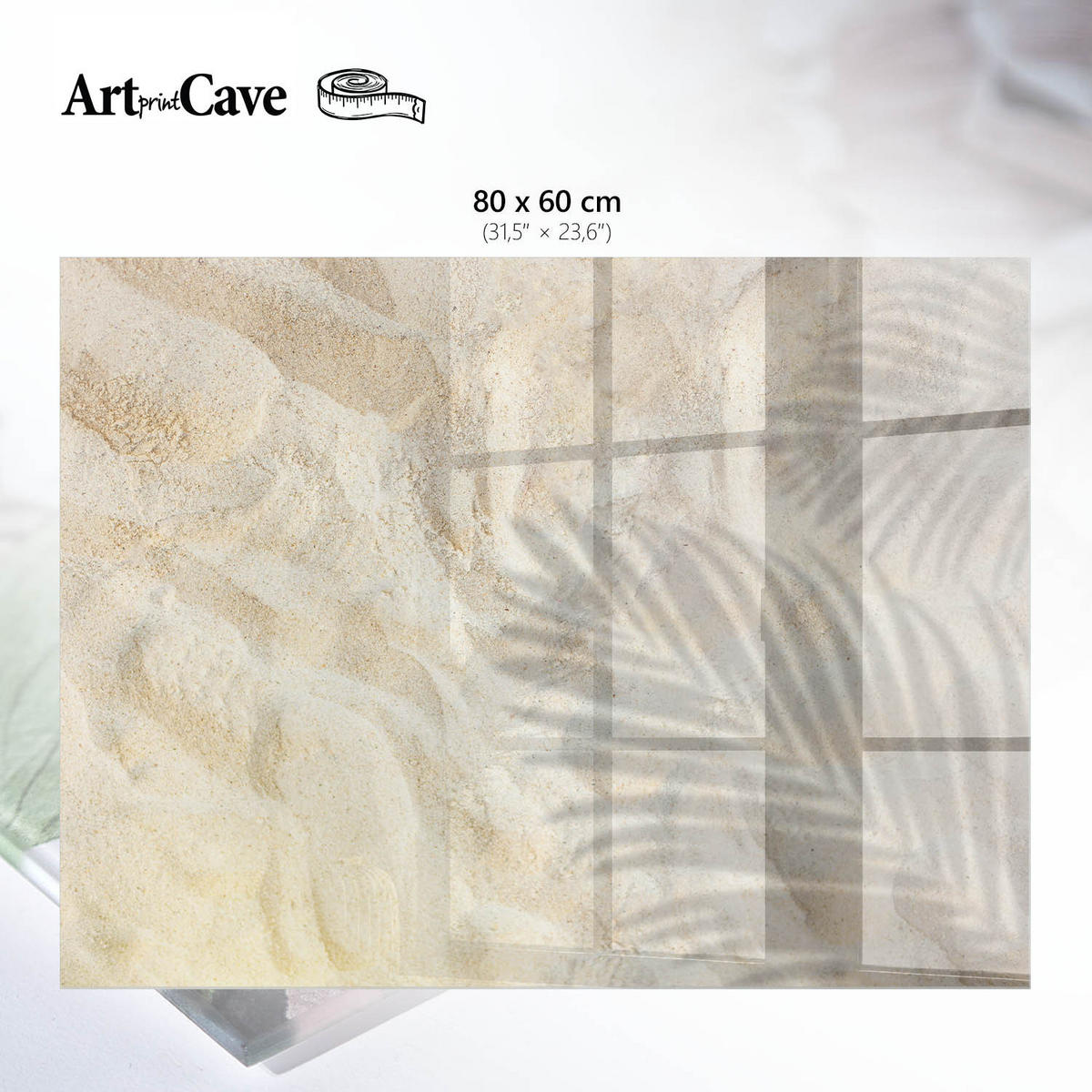GLASPLATTE 80x60 cm – sandige Textur - Braun, Glas (0.4/80/60cm) - ArtPrintCave