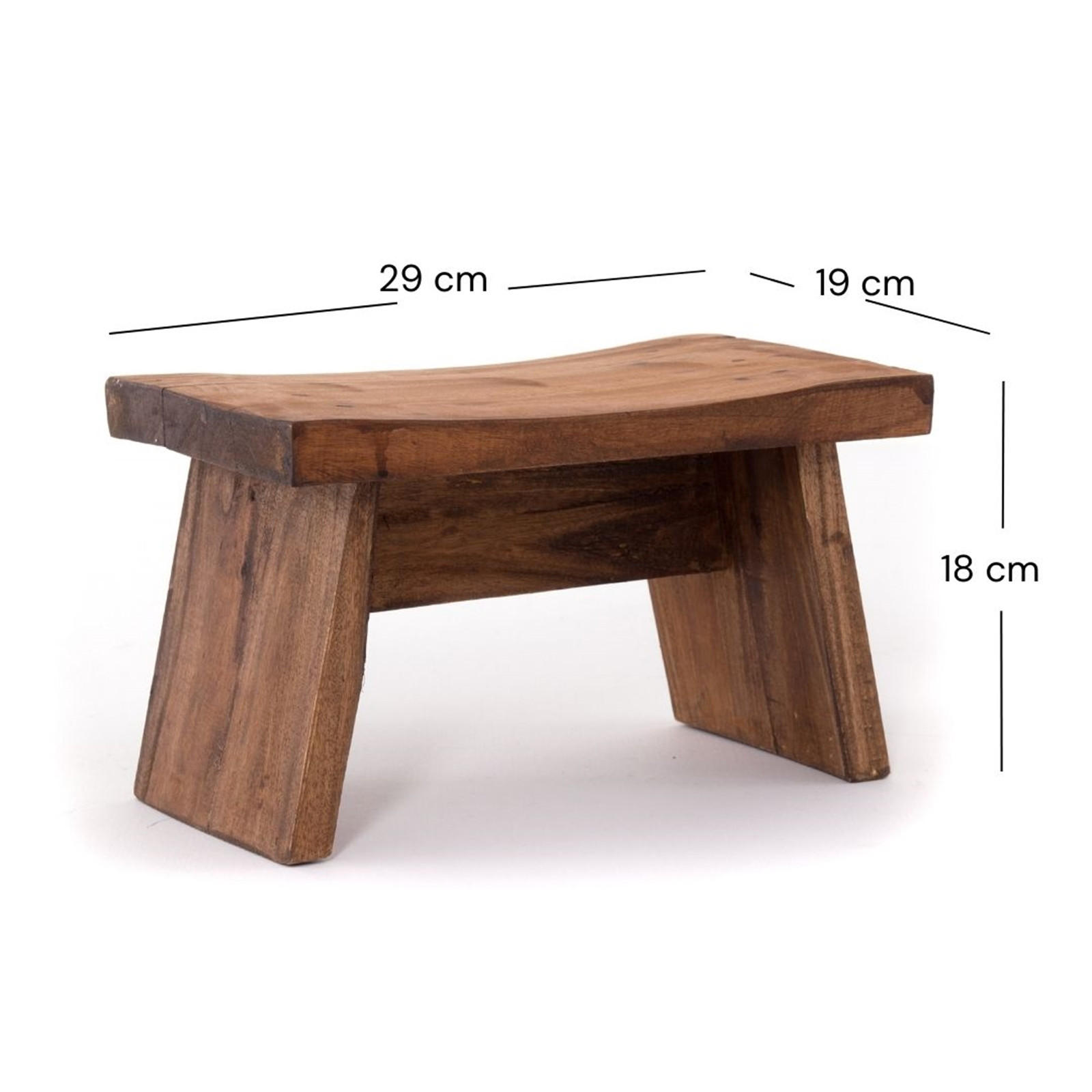 FUSSHOCKER SCHEMEL Recyclingholz massiv 08 honigfarben gewachst - Honig, Holz (29/18/19cm) - DESIGN DELIGHTS