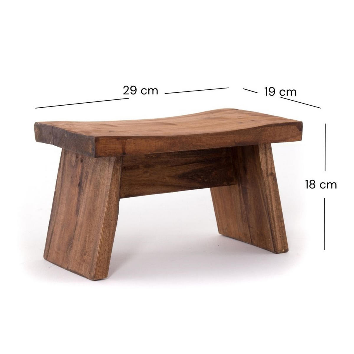 FUSSHOCKER SCHEMEL Recyclingholz massiv 08 honigfarben gewachst - Honig, Holz (29/18/19cm) - DESIGN DELIGHTS