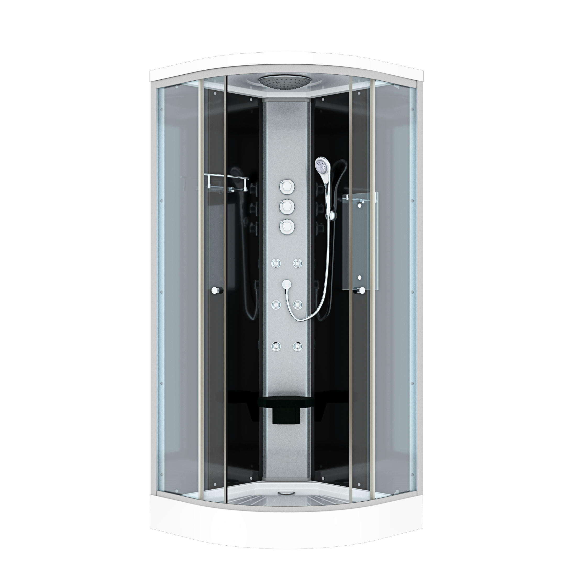 AcquaVapore by Sandra Jentho Dusche Schwarz 90x215x90 cm