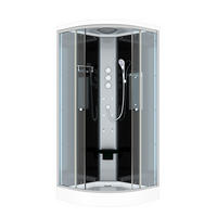 DUSCHE Fertigdusche D10-23T1 Schwarz 100x100 - Schwarz, Glas/Kunststoff (100/100/215cm) - AcquaVapore by Sandra Jentho