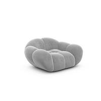 SESSEL Samtstoff Hellgrau - Hellgrau, Textil (135/70/93cm) - VAROYAL
