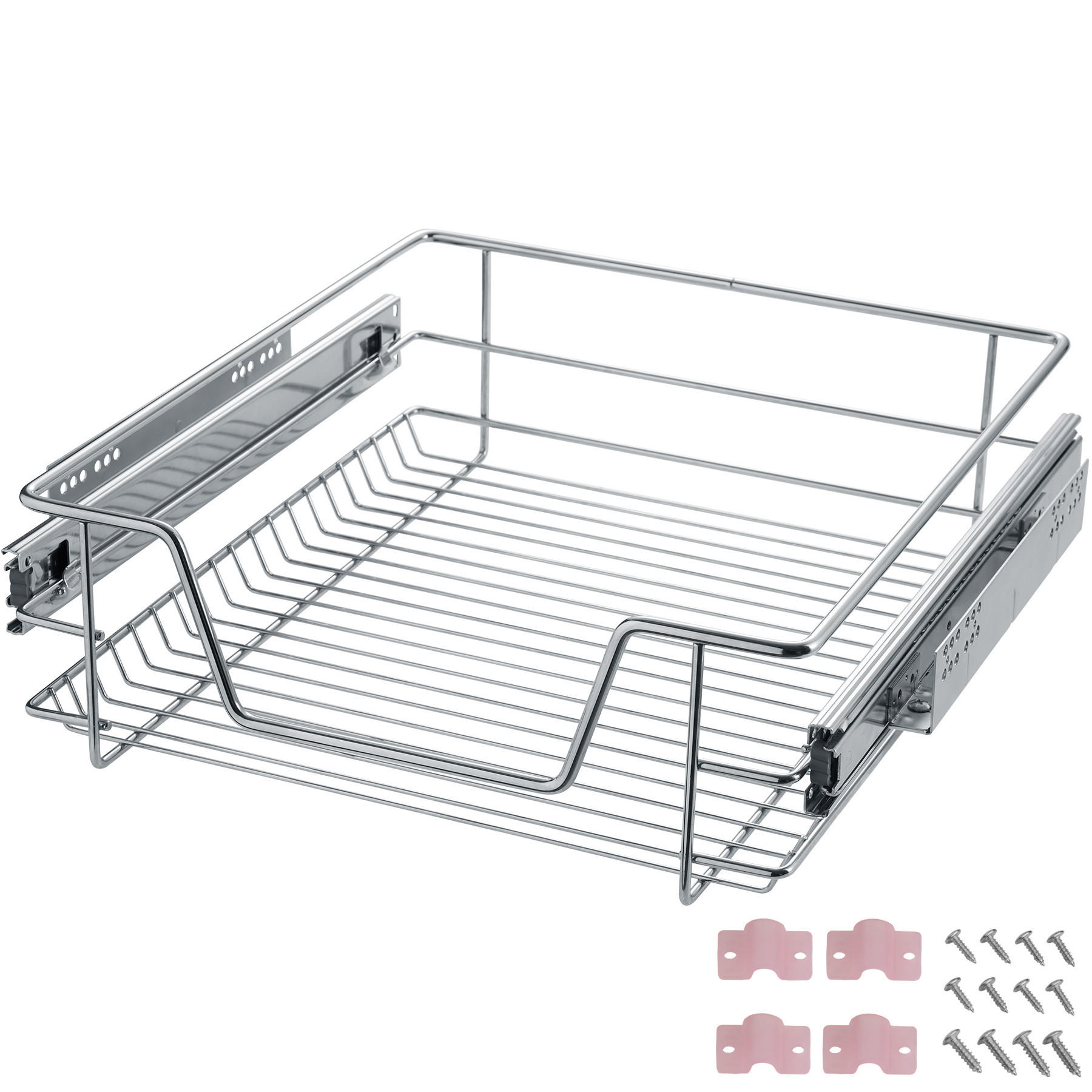 TELESKOPSCHUBLADE ,einfache Montage,grau - Grau, Metall (47/14/44cm) - tectake
