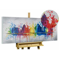 ACRYLBILD HANDGEMALT 120/60 cm - Multicolor/Grau, Holz/Textil (2/60cm) - KUNSTLOFT