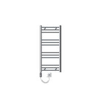 BADHEIZKÖRPER elektrisch Sahara 400x800 mm Chrome gebogen mit Heizstab 300W - Chromfarben, Metall (3/80/40cm) - LuxeBath