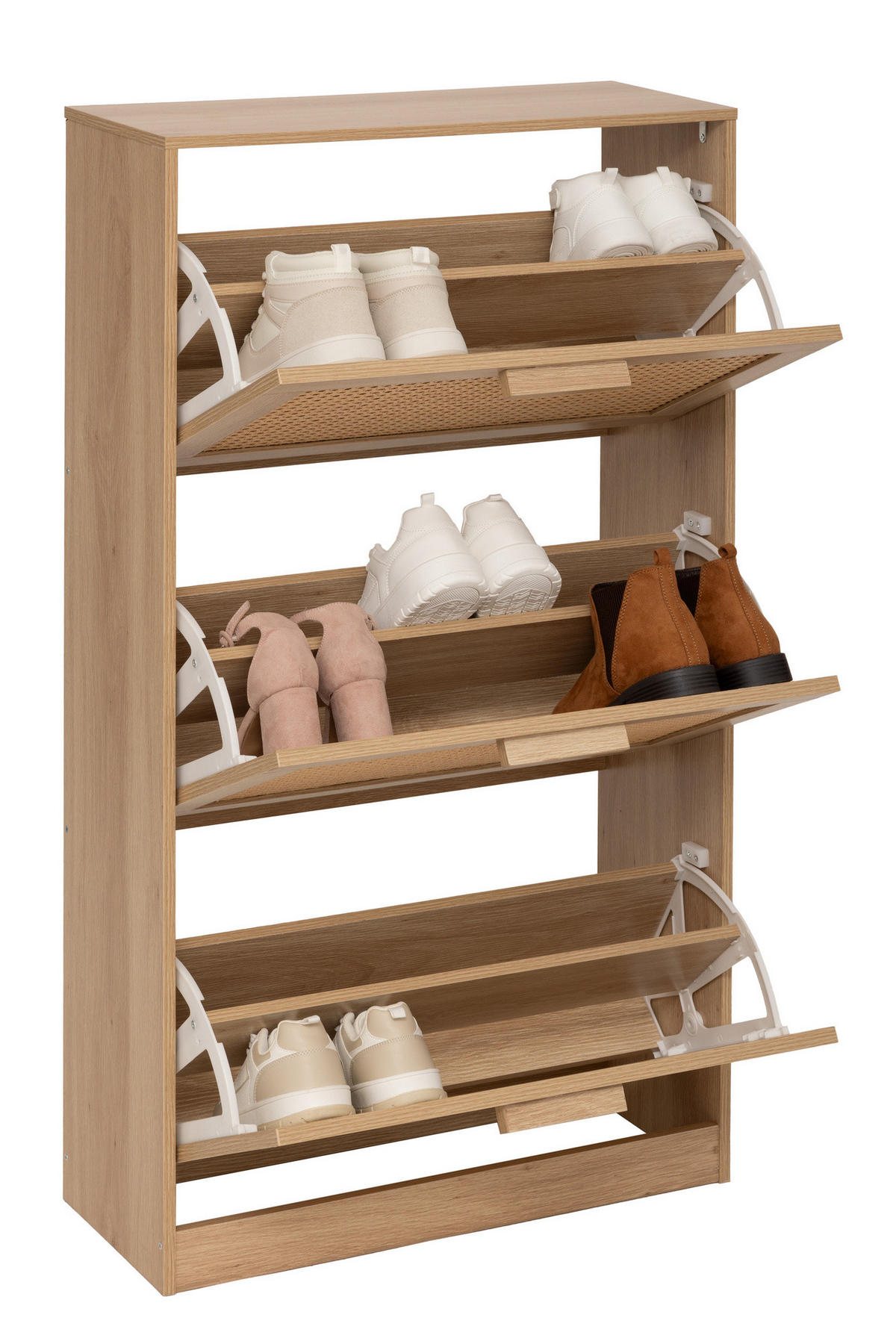 SCHUHSCHRANK Wiener Geflecht Cane 60/24/113 cm - Braun, Holzwerkstoff (24/113/60cm) - 5five Simply Smart