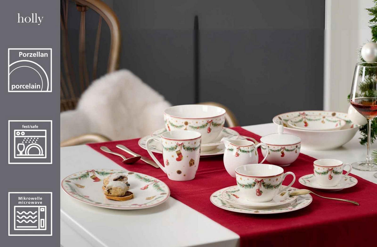 KAFFEETASSEN MIT UNTERTASSEN Holly bunt 250 ml 6er Set - Multicolor, Keramik (15.5/8/15.5cm) - Ritzenhoff Breker