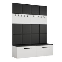 GARDEROBENSCHRANK MODULO 161,2/204/40 cm Modern Garderobe-Set Weiß - Schwarz/Weiß, Holzwerkstoff (161.2/204/40cm) - MASSENO