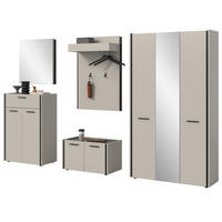GARDEROBEN-SET 5-teilig Kaschmir 287 x 190 cm, Garderobenschränke mit Soft-Close - Kaschmir/Schwarz, Holzwerkstoff/Kunststoff (287/190/40cm) - Inn.Furn