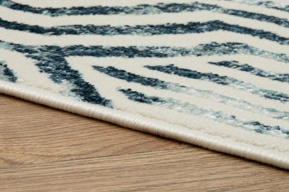 TEPPICH CRYSTAL Creme Blau 200/300 cm - Blau/Creme, Textil (200/300cm) - Tapiso