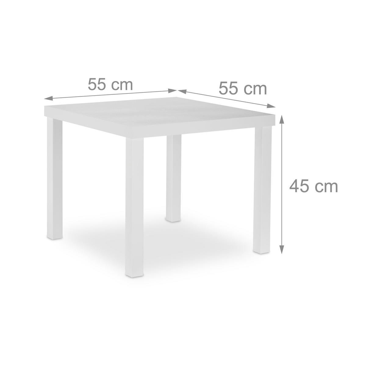 BEISTELLTISCH - Weiß, Holzwerkstoff (55/55/45cm) - Relaxdays