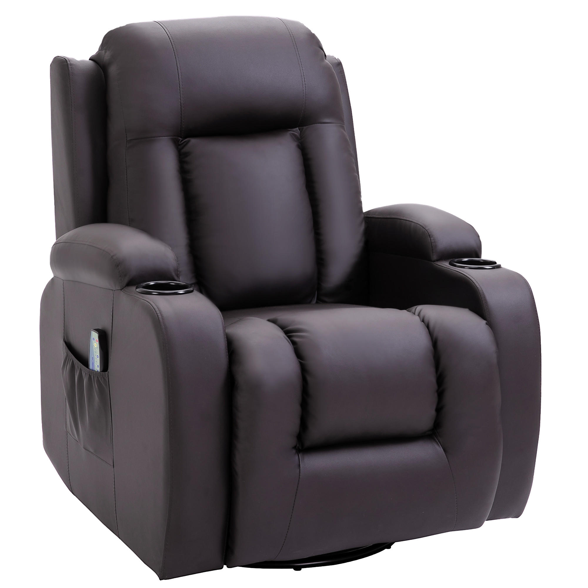 MASSAGESESSEL Kunstleder Braun - Braun, Leder (94/104/85cm) - HOMCOM