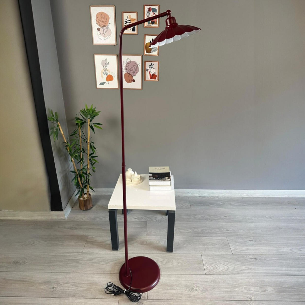STEHLAMPE Falen 180 Cm - Bordeaux, Metall (35/35/180cm) - Bamyum