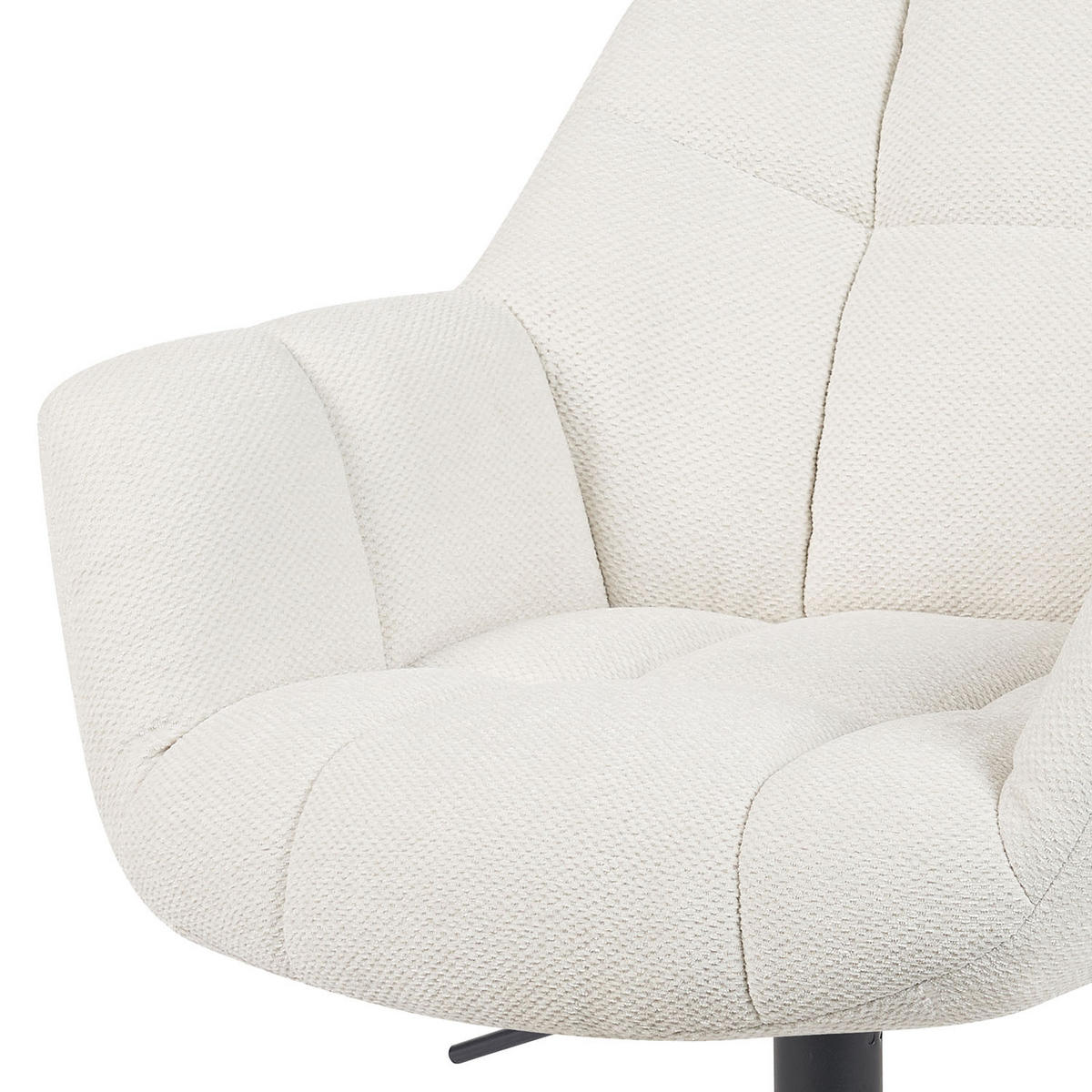 BÜROSTUHL Mika-Nuri - Creme/Schwarz, Textil/Metall (65/78/66cm) - DUBI Möbel