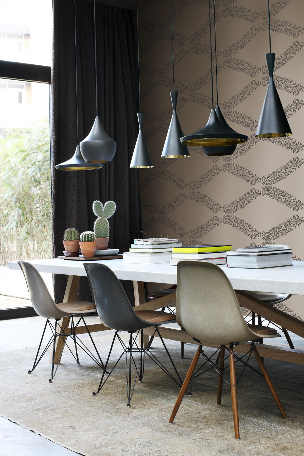 TAPETE Ornamente 53 cm x 10.05 m - Gelb, Papier (53/1000cm) - Origin Wallcoverings
