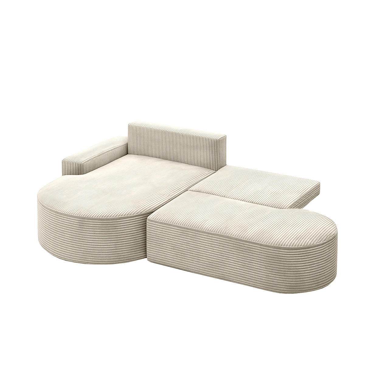 ECKSOFA Modena Pro - Komfort Und Stil Stoff Poso Beige Links - Beige, Holz (179/278cm) - Kaiser Möbel